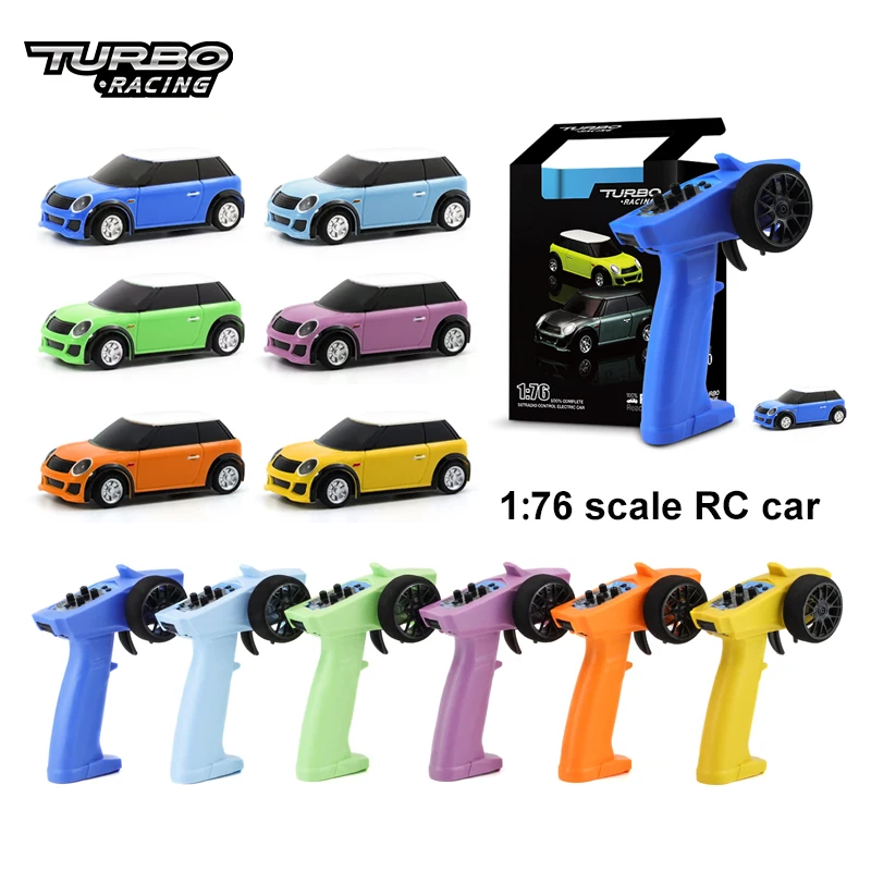 Turbo Racing 1:76 10 Colors Full Proportional RC Car Mini 2020 New  Electric Race RTR Kit Remote Control Toys For Kids Adults