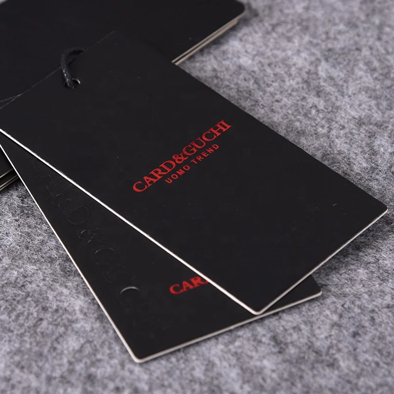 Cheap Custom Design Printing Name Logo Paper Garment Hangtag Labels Hang Tags with String