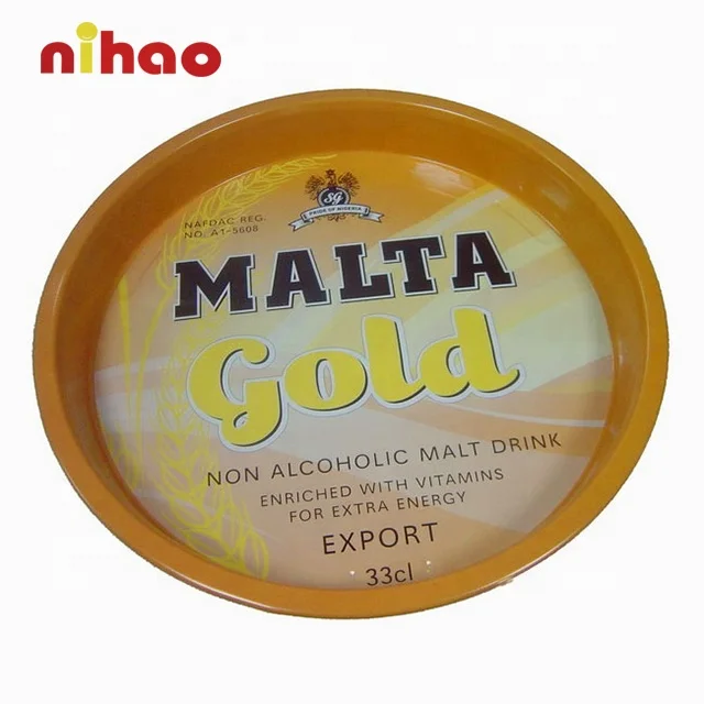 Anti-slip Cheap Round Metal Bar Serving Tray