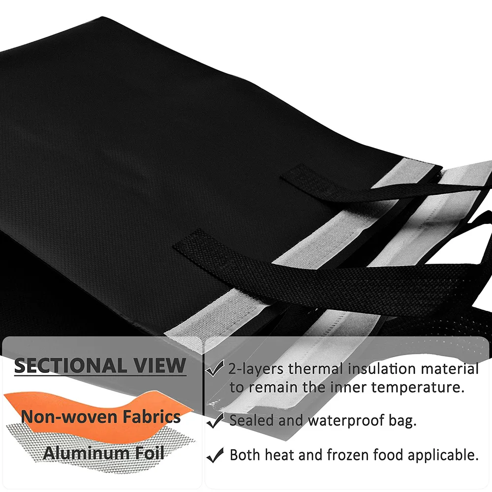 wholesale Disposable Thermal Insulated Cooler Bag Grocery Cool Carry Non Woven Lunch Cooler Bag for Food