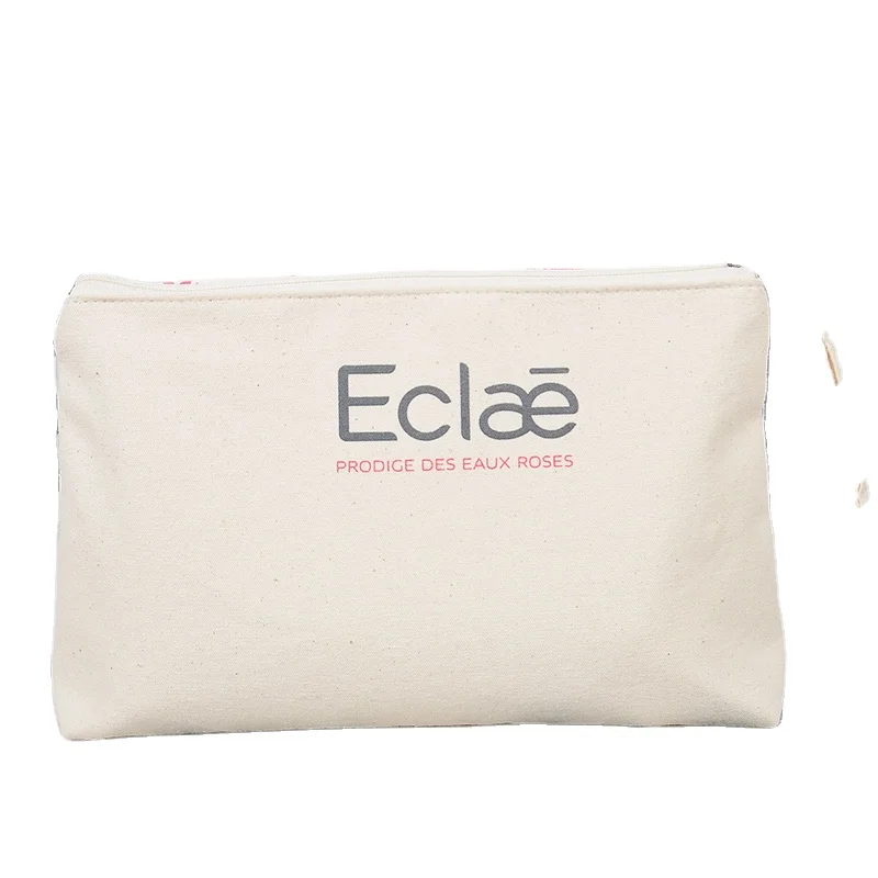 Косметичка на молнии, 12 унций, 100%, хлопчатобумажная сумка для макияжа, Холщовая Сумка для женщин, унисекс, бежевая сумка, 10 шт./ОПП, 1-2 дня