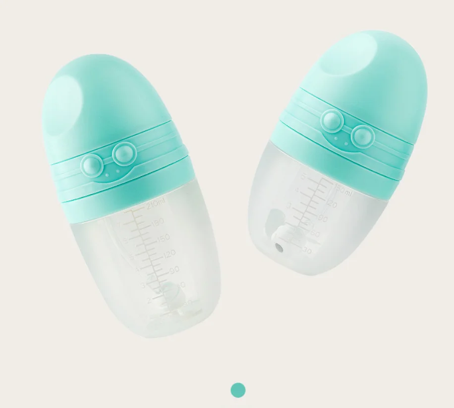 Wing Of Angel handle Baby Milk Food grade Feeding Bottle Wide Neck with BPA free Feeding Nipple Bottle For Breastfed Babies