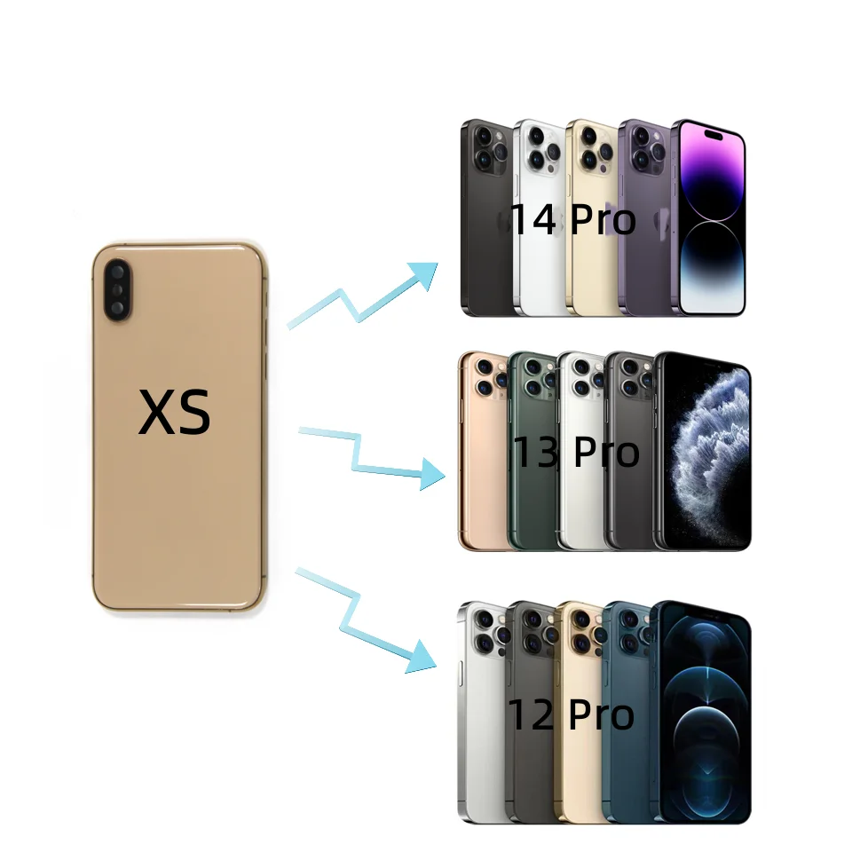 DIY Back Housing for iPhone X XM XS Convert to 14 14 Pro 14 Pro XR 11 to 14 Upgrade XS Max Like 14 Pro Max Back Glass Body