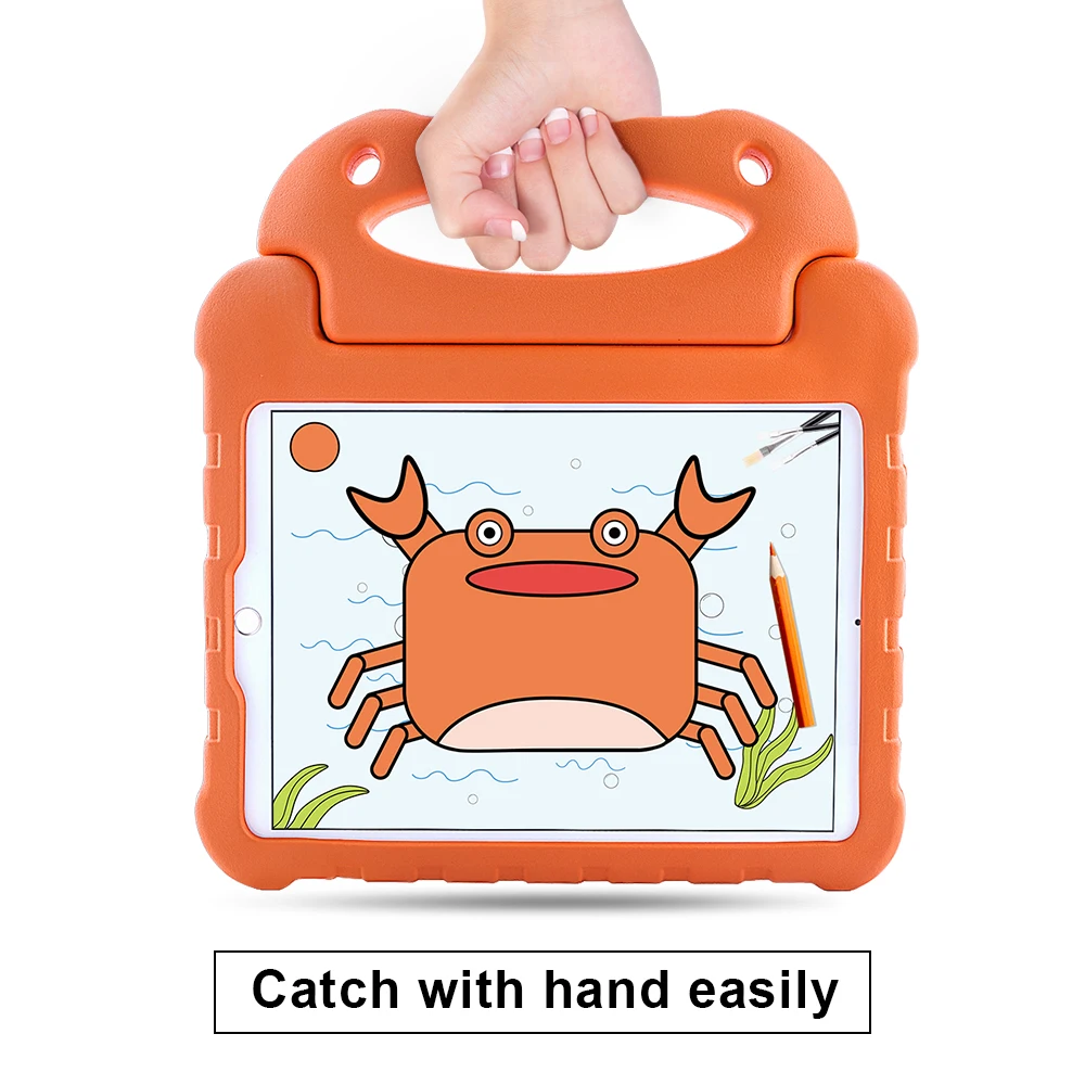 Orange Color Kids Case for iPad 10.2 EVA Foam Tablet Cover for iPad Air 3 for iPad Air 2019 2020 2021