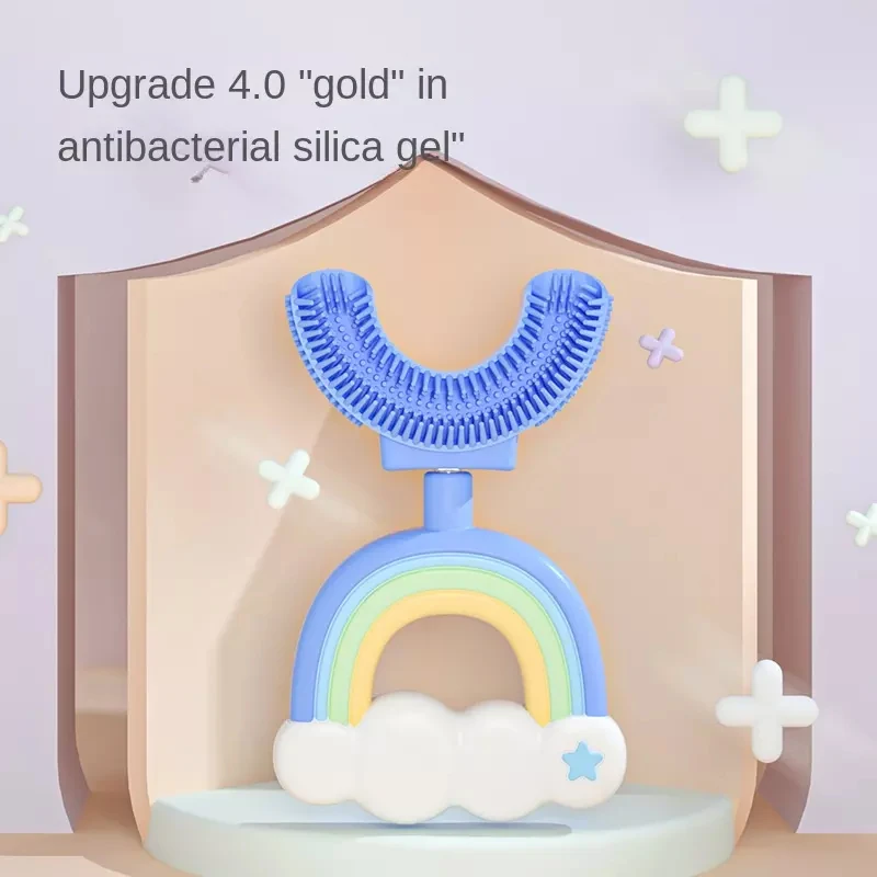 Masterlee Silicon Baby children two sizes U shape gel tooth brush rainbow lion kid oral tools tooth brush