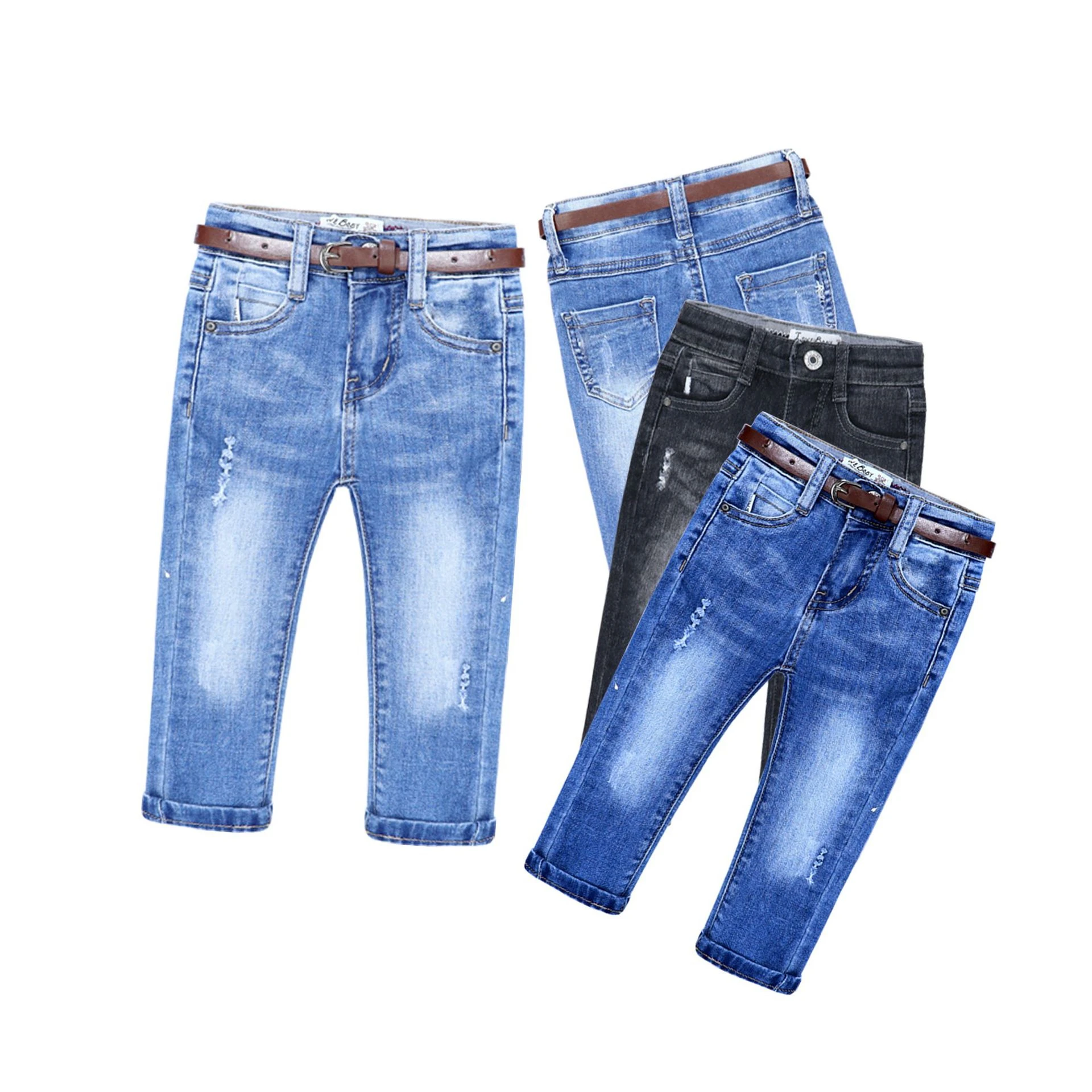 2022 new arrivals kids summer clothing washed elastic denim ripped stretch distressed pants boys jeans