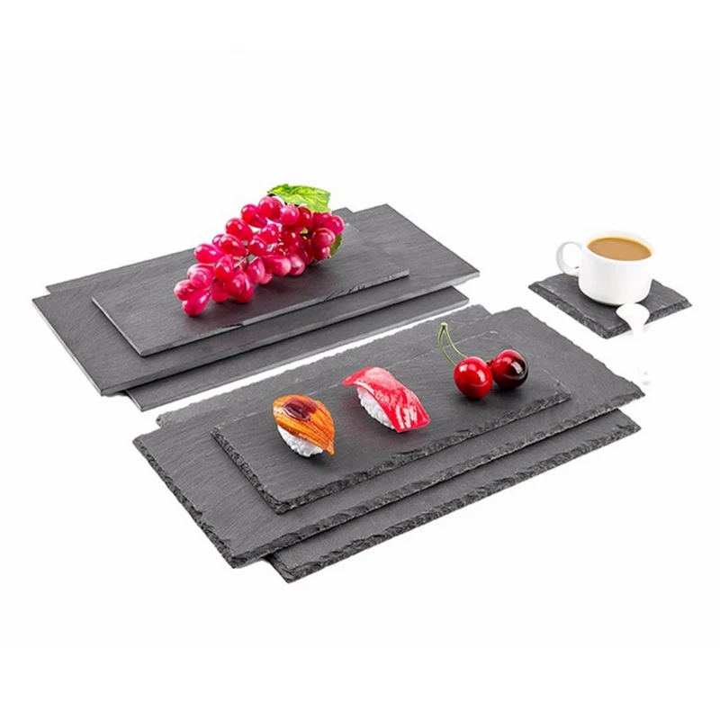 amazon best selling natural black stone sushi slate plate make in china