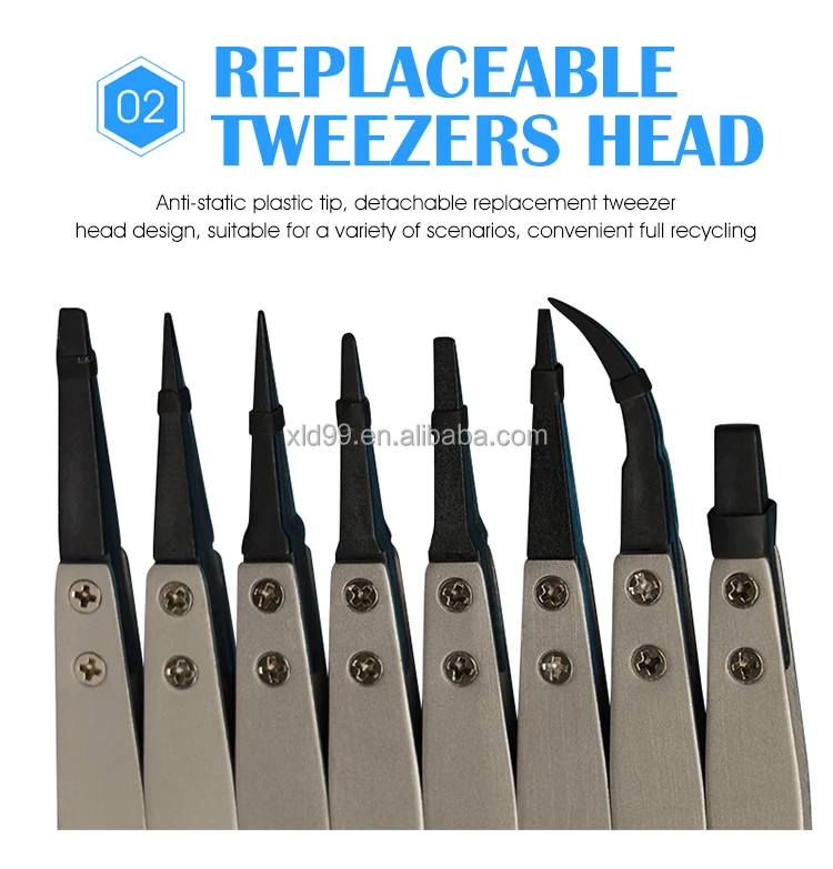 2021 High Precision Light Weight  Antistatic Esd Tweezers Esd Plastic Tweezers