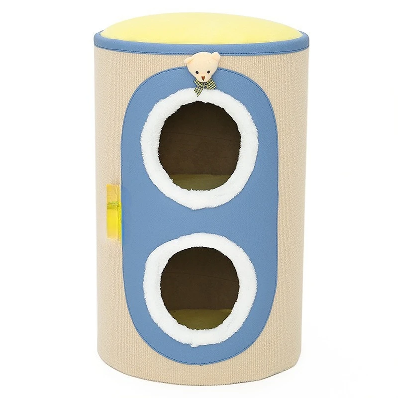 Cat climbing frame tree tree integrated double-layer thermal climber column closed four seasons