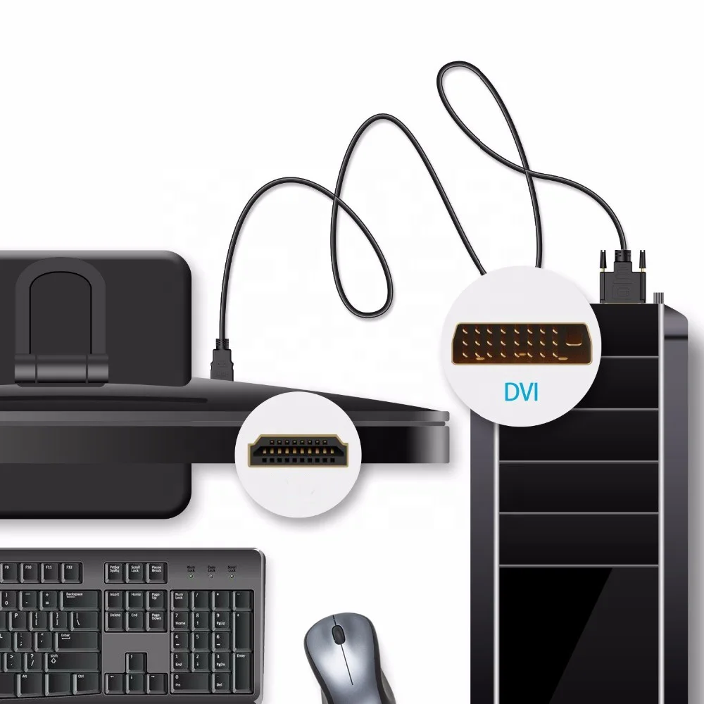 0.5M 1080P 3D HDMI to DVI cable 24+1 pin adapter cables for LCD DVD HDTV X-BOX High speed DVI hdmi cable