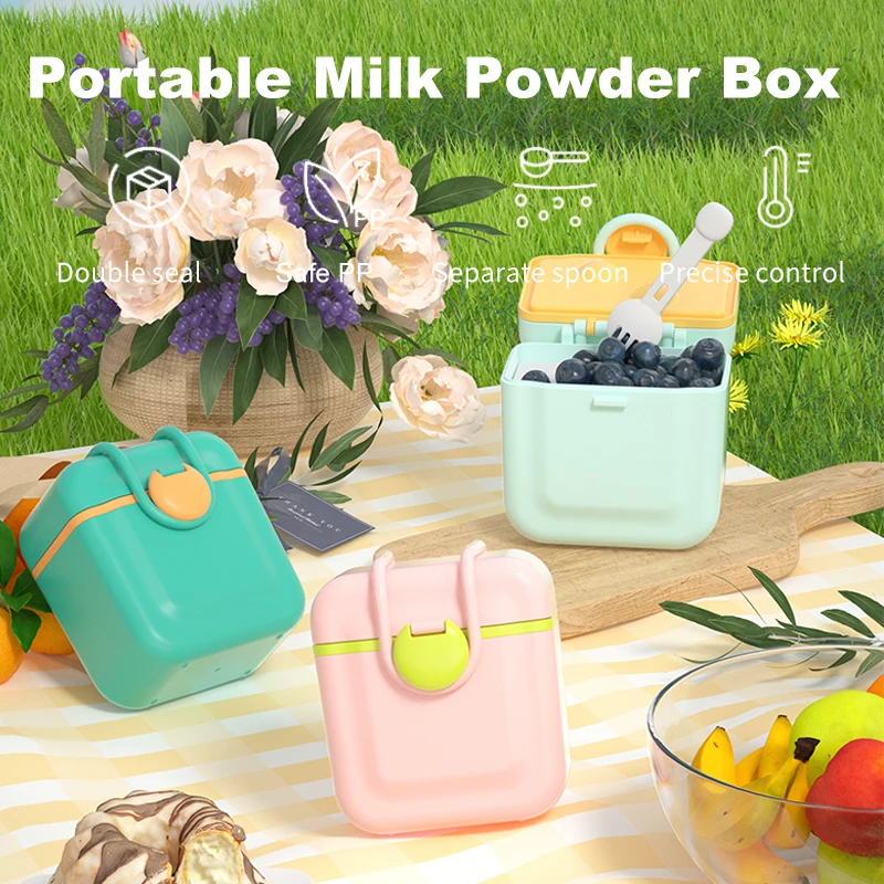 Plastic Milk Powder Storage Container BPA Free Small Baby Food Storage Formula Milk Powder Dispenser Box With Spoon