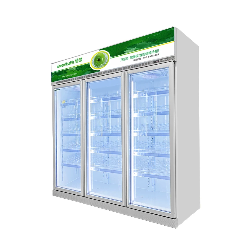Free Frosted Supermarket Retail Shop Inverter Chiller Glass Door Refrigerator Drinks Display Fridge