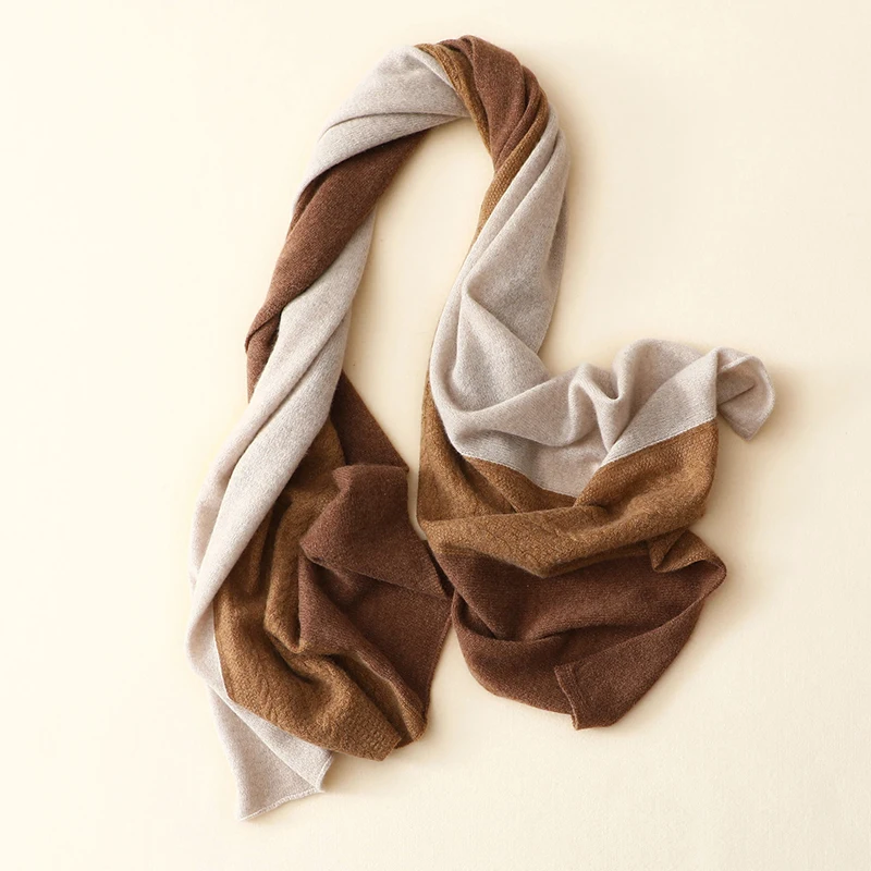 Custom mongolian knitted pashmina scarf cashmere warm winter scarf cashmere