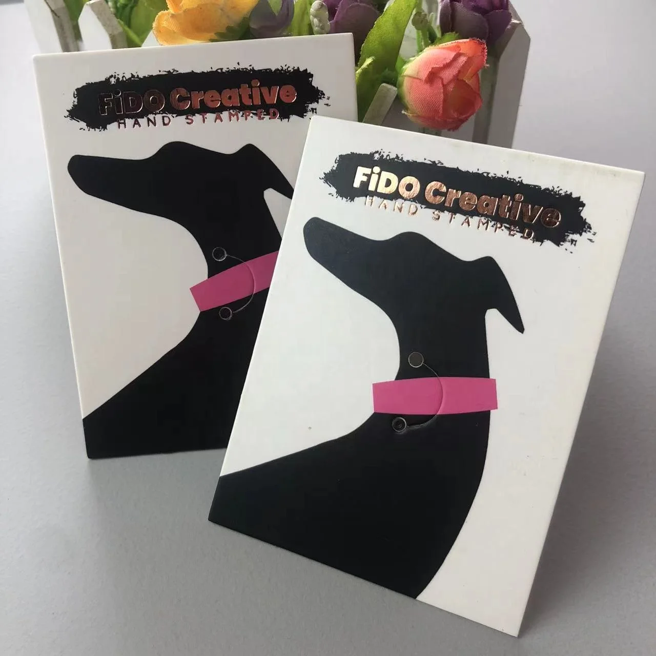 Luxury rose gold foil business thank you card,thank you pet dog cards,jewelry care card necklaces instructions card