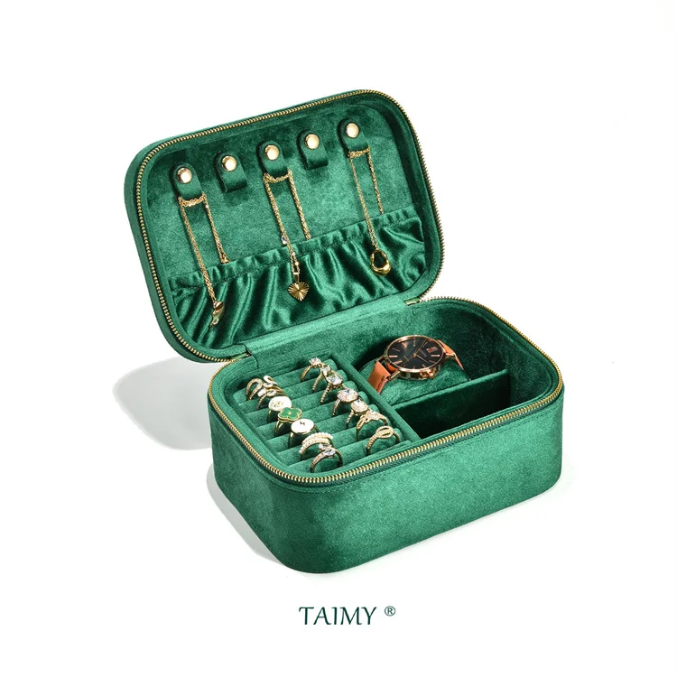 Wholesale High Quality Velvet Jewelry Storage Box Custom Logo Large Capacity Jewelry Packaging Box For Jewelry And Watch Storage