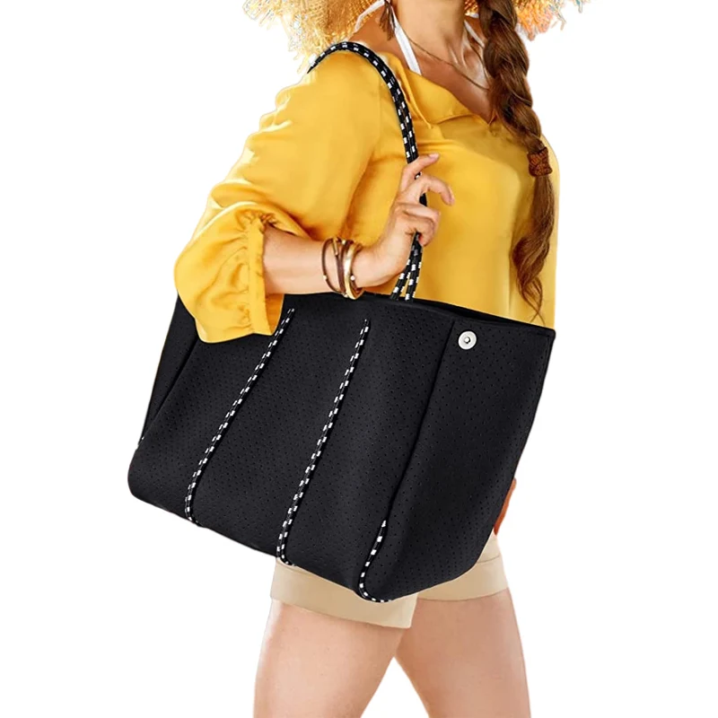 Factory sale Fashion High Quality luxury Neoprene handbag Large capacity Beach Tote bag for women
