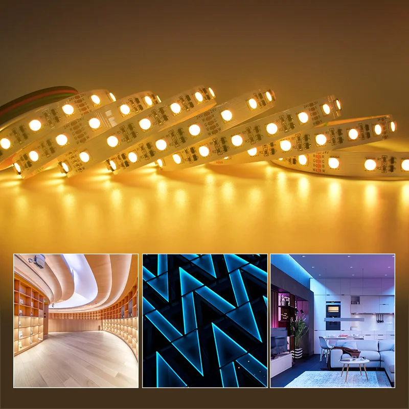 5050 SMD RGB  led strip lights DC24V 60leds Remote Control Light strip 15m/roll