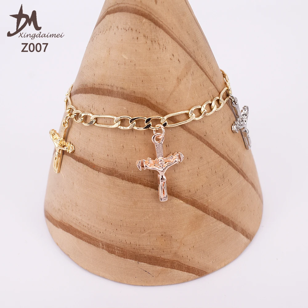 
Z007 Religious jewelry The Cross of Jesus Three colours bracelet anklet 
