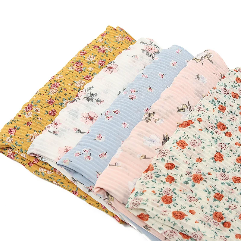 New Designs Plain Scarf Hijab Muslim Chiffon Floral Printing Classic Chiffon Printed Floral Printed Hijab