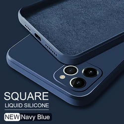 Square Liquid Silicone Case For Samsung Galaxy S21FE S20 S10 S9 S8 Plus A52 A72 A50 A70 A51 A71 A31 A21S Note 20 Ultra 10 Cover