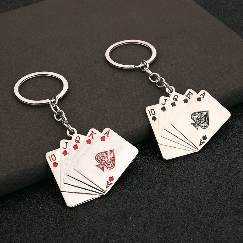 Wholesale Custom Creative Promotional Gift Keychain Poker Metal Keychain