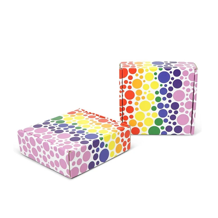 Sturdy Polka Dots Colored Three Layers Corrugated Paper Shipping Boxes Print Craft Gifts Packaging 5-15 Days Folders 500pcs JDT