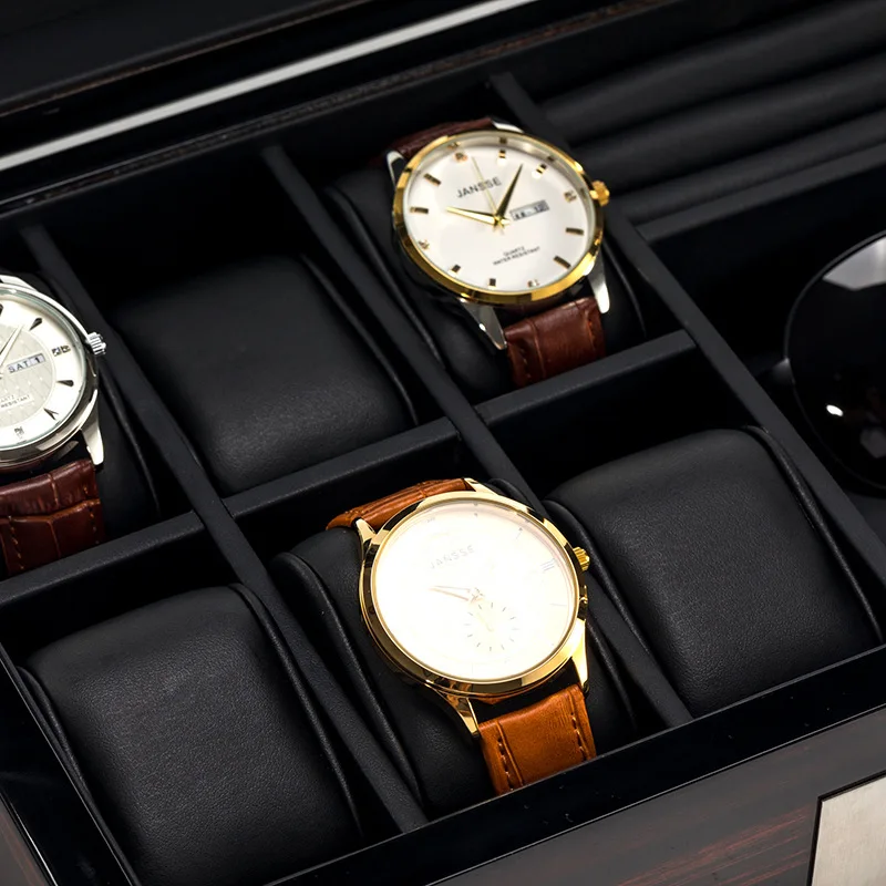 Private customized high-grade jewelry box ebony gift box packaging Watch glasses jewelry wooden boxox
