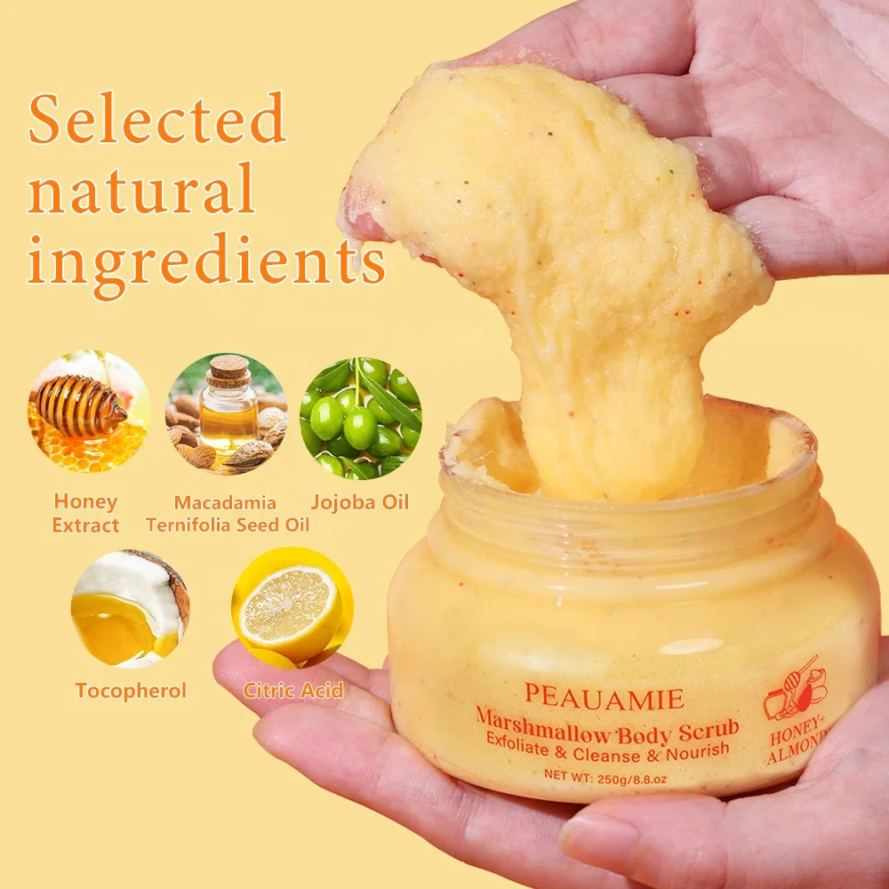 Wholesale Nourishing Cotton Candy Body Polish Exfoliant Pour Le Corps Deep Cleansing Honey & Almond Body Scrub