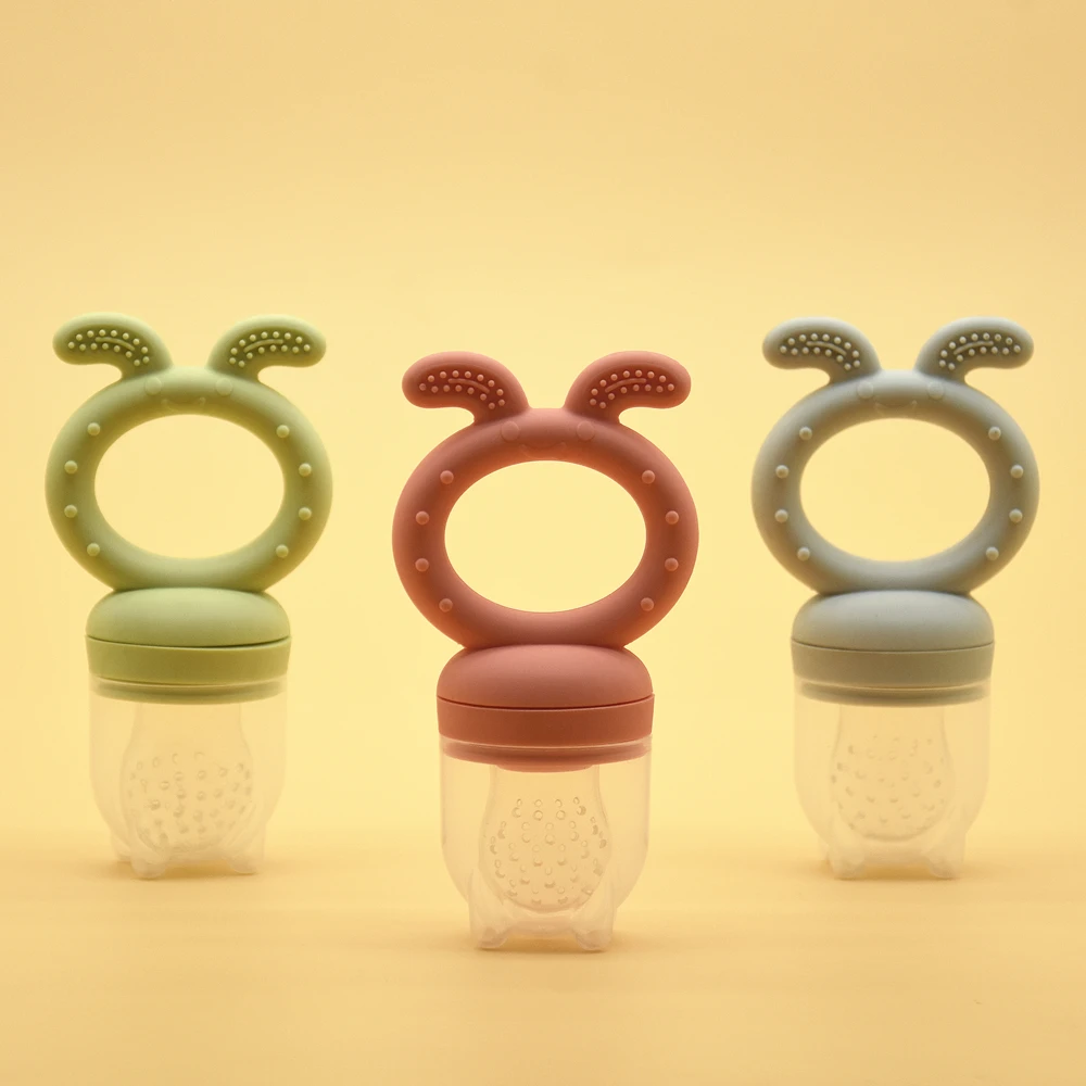 Hot BPA Free 0-12 Months Infant Never Drop Soothing Teether Baby Fruit Food Feeder Pacifier Silicone Fresh Food Feeder Teether