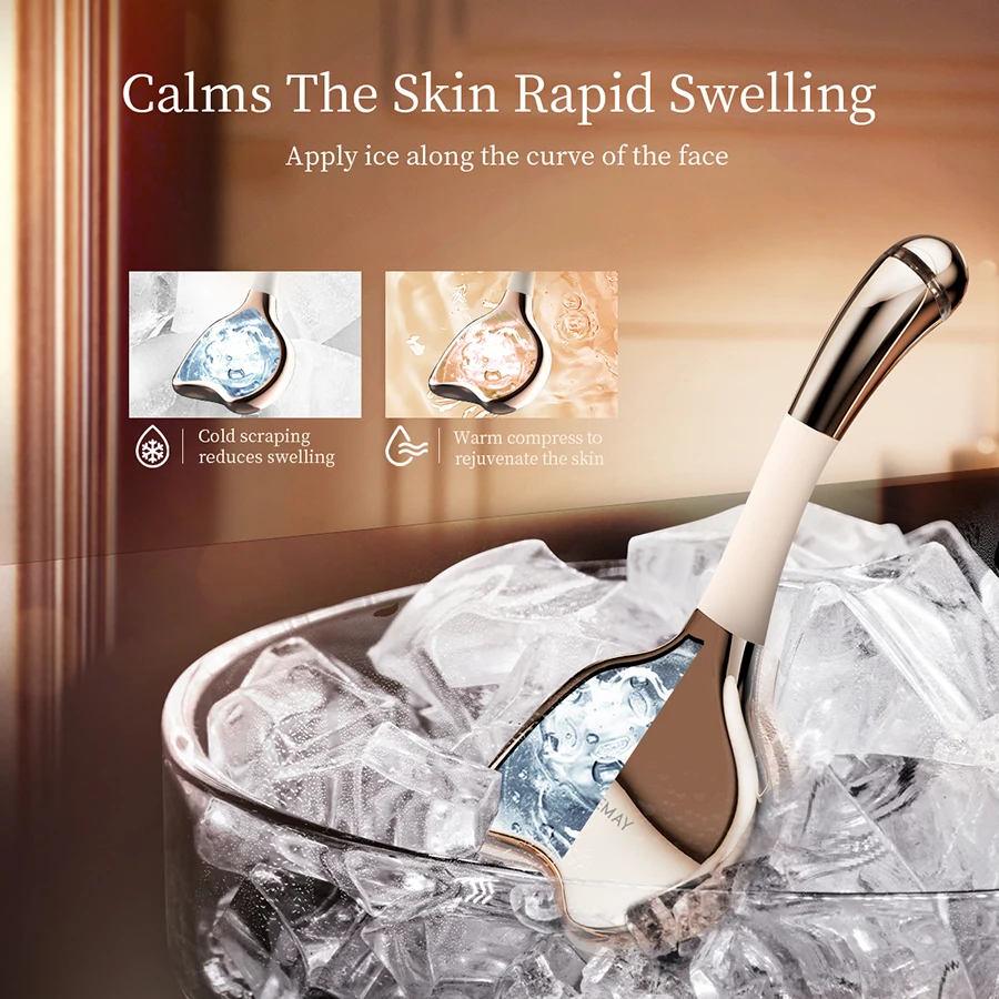 OEM Beauty SPA Skin Care Ice Massage Facial Roller Gua Sha Stainless Steel Microcurrent Cryo Sticks Ice Globes For Eyes Massage