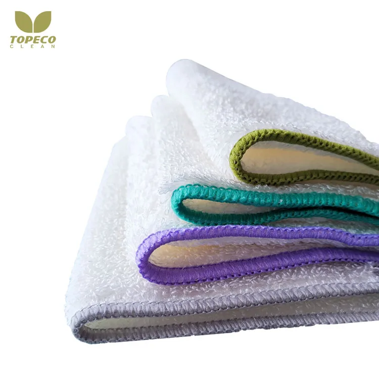 Topeco Hot Selling Bamboo Household Clean Reusable Organic Natural Towel Bamboo Dish Cloths