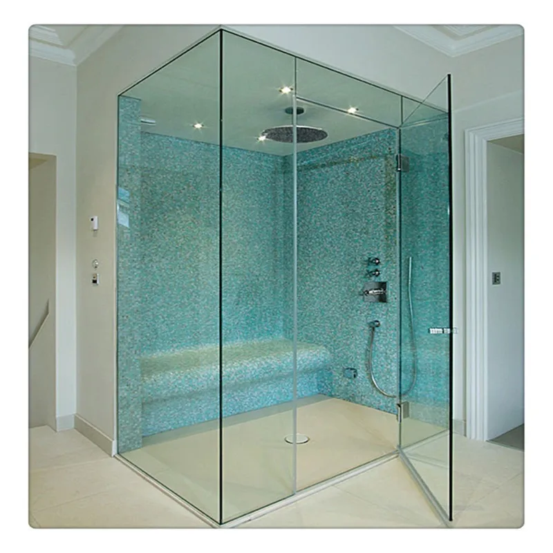 6mm 8mm 10mm 12mm Thick Clear Tempered Bathroom Corner Shower Door Glass