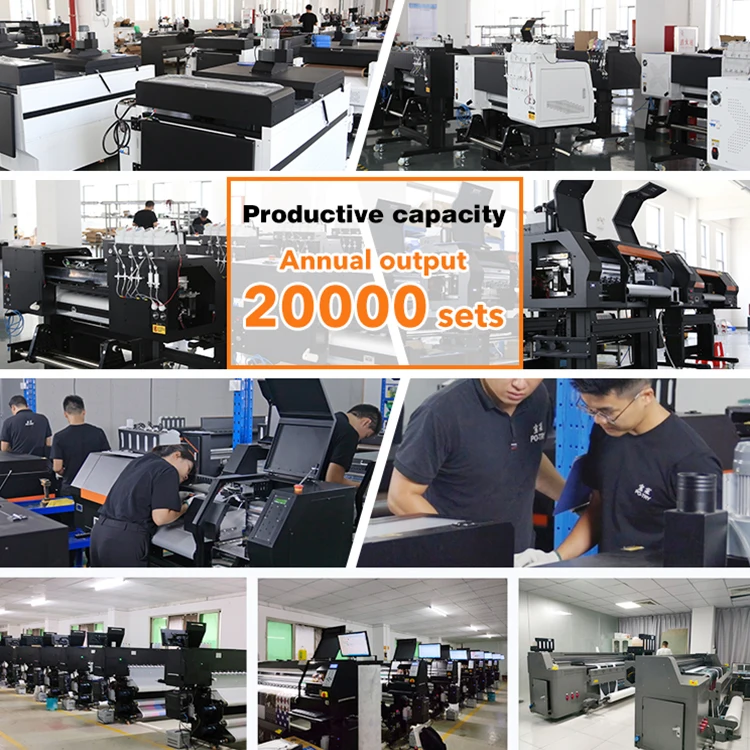 PO-TRY High Speed 60cm Print Width Digital Heat Transfer Film DTF Printer With 4 I3200 Printheads