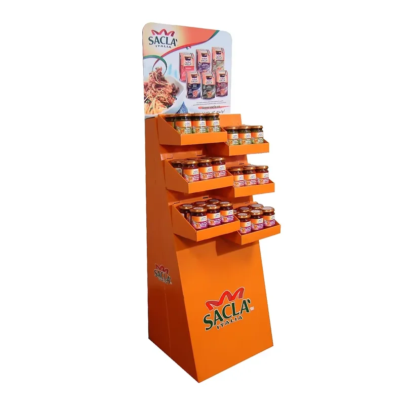 Promotional 4 Tiers Cardboard Display Rack Custom Cardboard Display Stand Board Printed Pop Cardboard Drinks Display