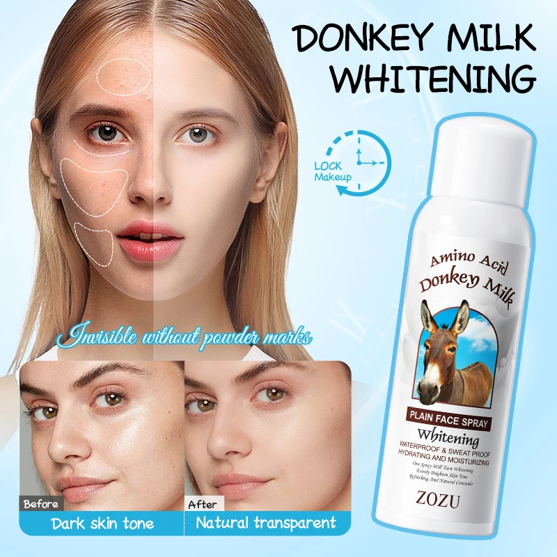 ZOZU donkey milk body spray skin whitening brightening long lasting moisturizing facial spray skin care products