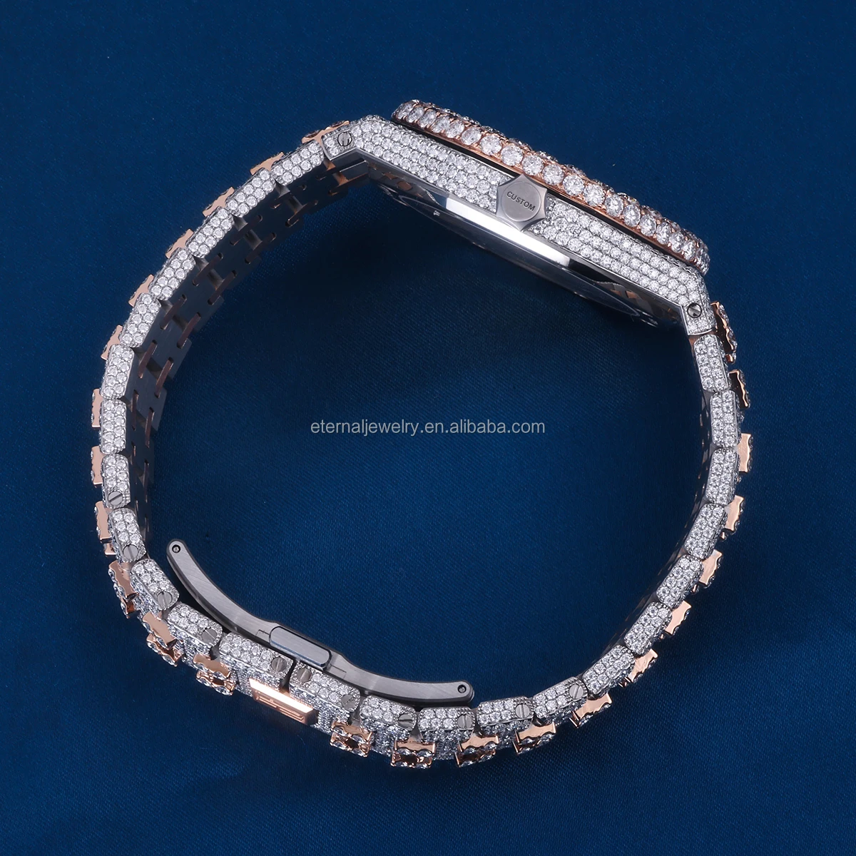 100% Pass Diamond Tester Custom Luxury Bling Diamond Watch VVS Moissanite Hip Hop Iced Out Stainless Steel Mechanical Watches