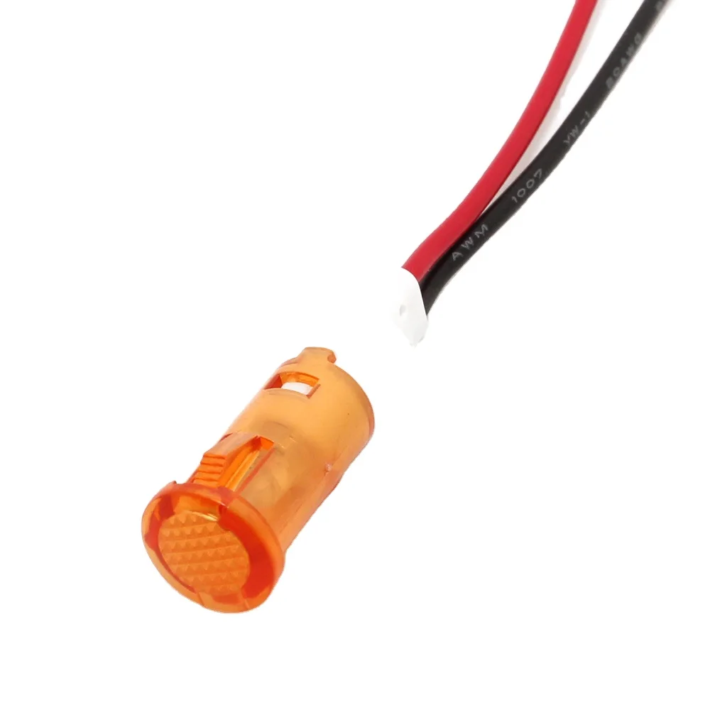 VDE 10mm panel red green led signal light Plastic indicator lamp 12v 24v with wire for water heater kitchen equipment