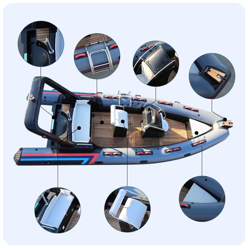 Haohai Pontoon Raft Jet Sailing Rubber Small Bateau Center Console Aluminio Zodiac Pvc Racing Boat With Custom Made Logo