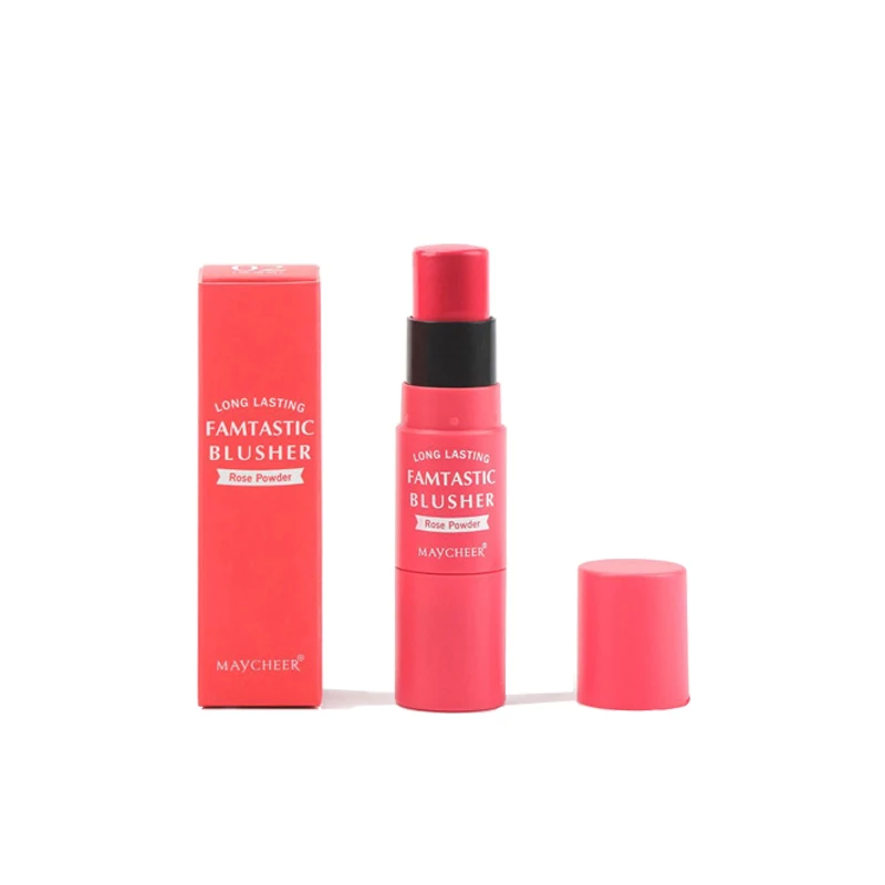 RTS High pigment vegan Face blush cream baby pink cheek cream makeup blush multi stick on make up with brush blush waterproof