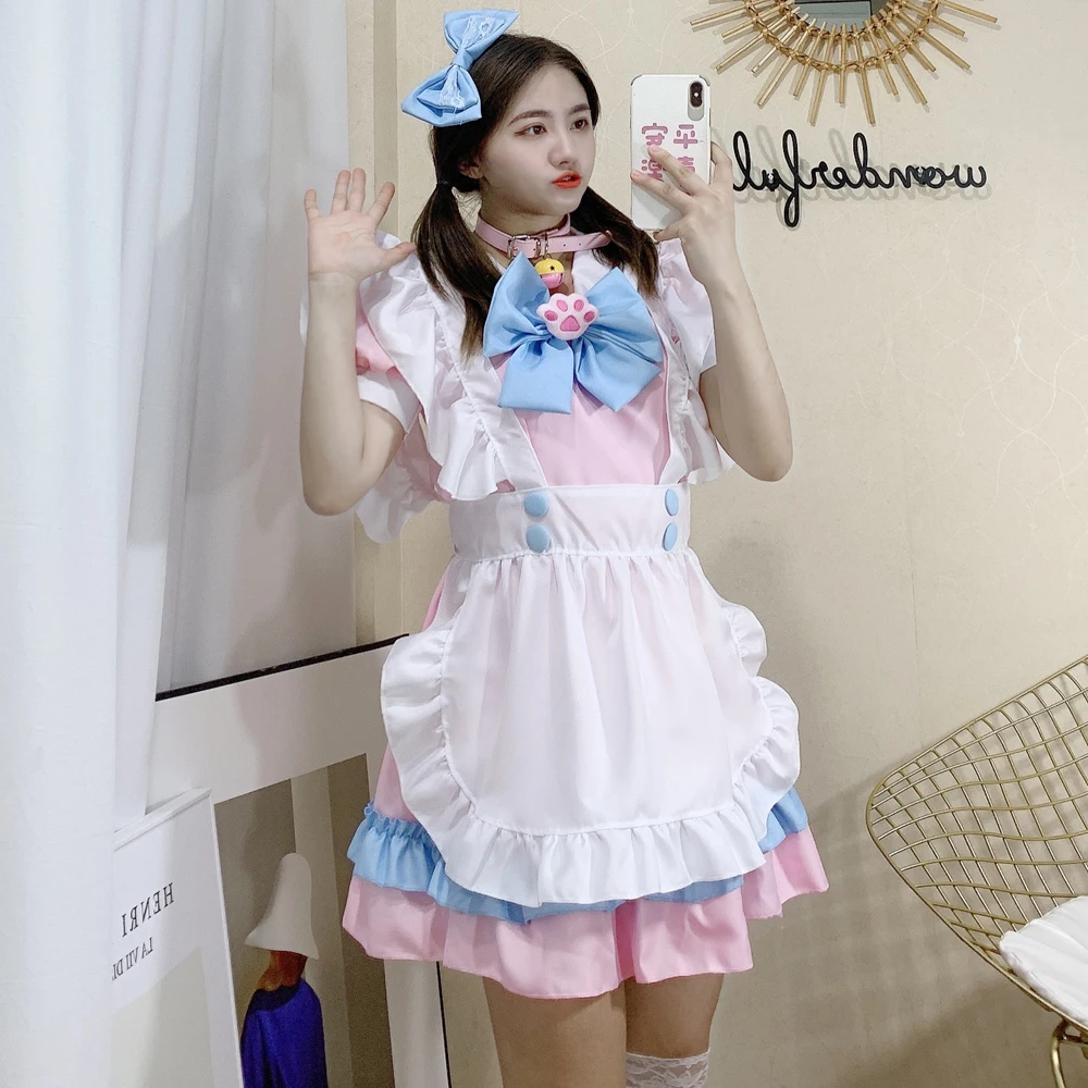 cat Bow lovely lolita for women maid outfit dress cosplay costume anime
