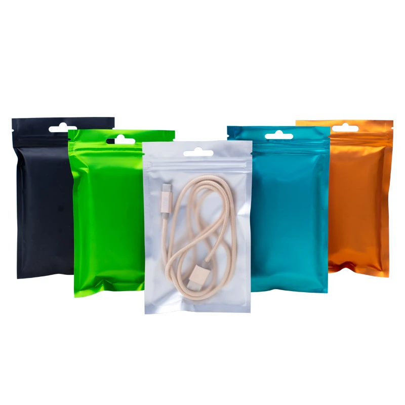 Food Storage Matte Foil Airtight Bags Flat Heat Seal Lock Resealable Plastic Candy Packaging Pouch