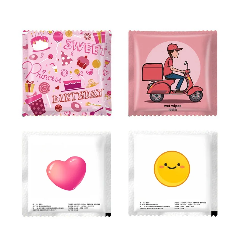 Custom Design Single Packed Cleaning Wet Tissue Individual Pack Small Mini Hand And Mouth Wipes Sachet Wet Wipe For Restaurant