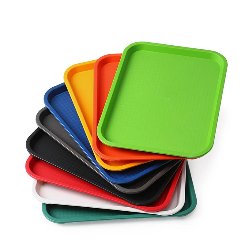 Rectangle Plastic PP Serving Tray for Fast Food Restaurant Service Tray