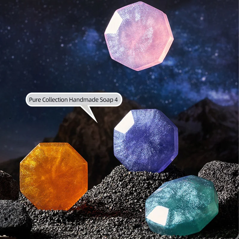 Hot Selling 12 Colors Optional Handmade Soap Deep Cleaning Colorful Constellation Soap