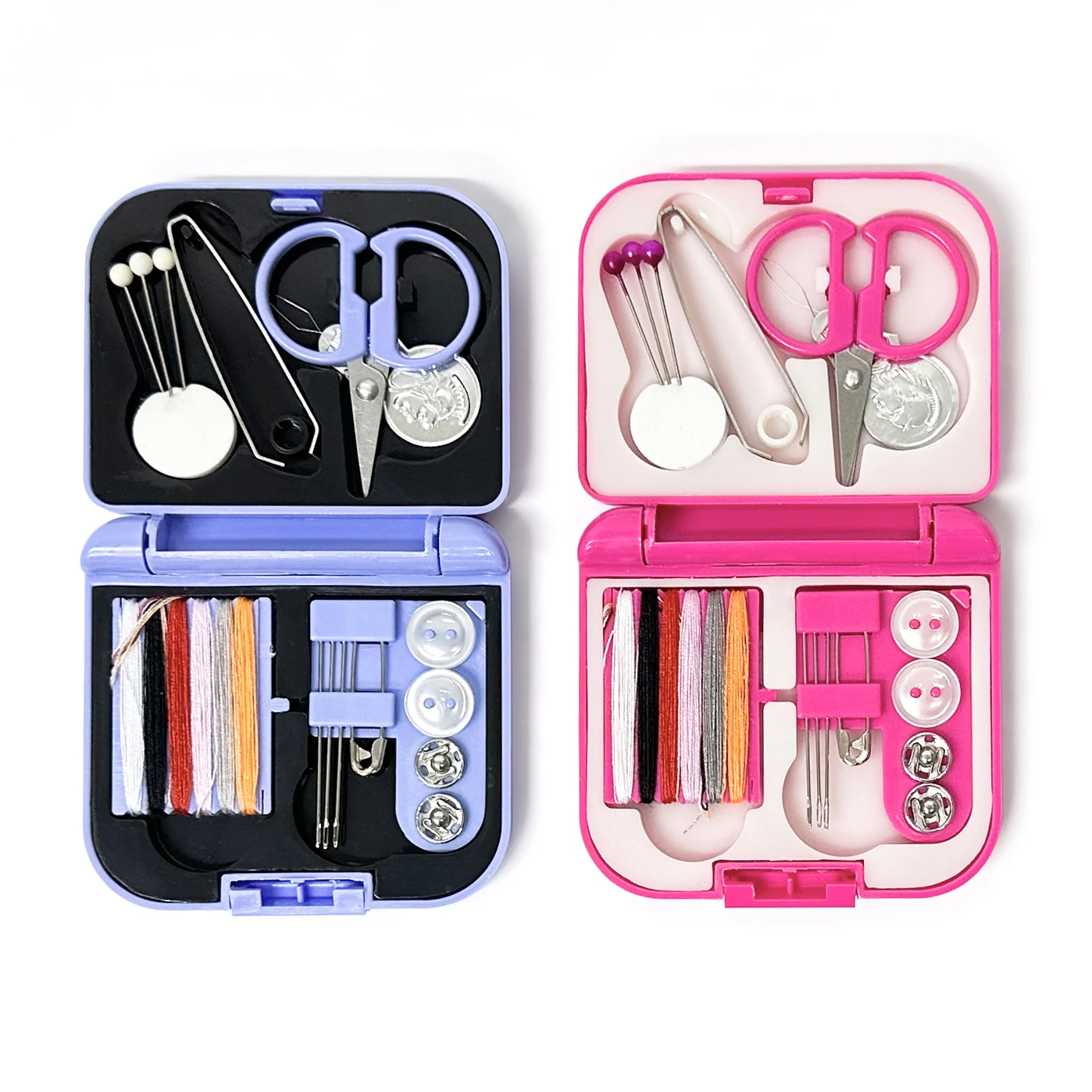 Mini Folding Sewing Box, Customized Logo Promotional Sewing Kit for Hotel and Travel Agency