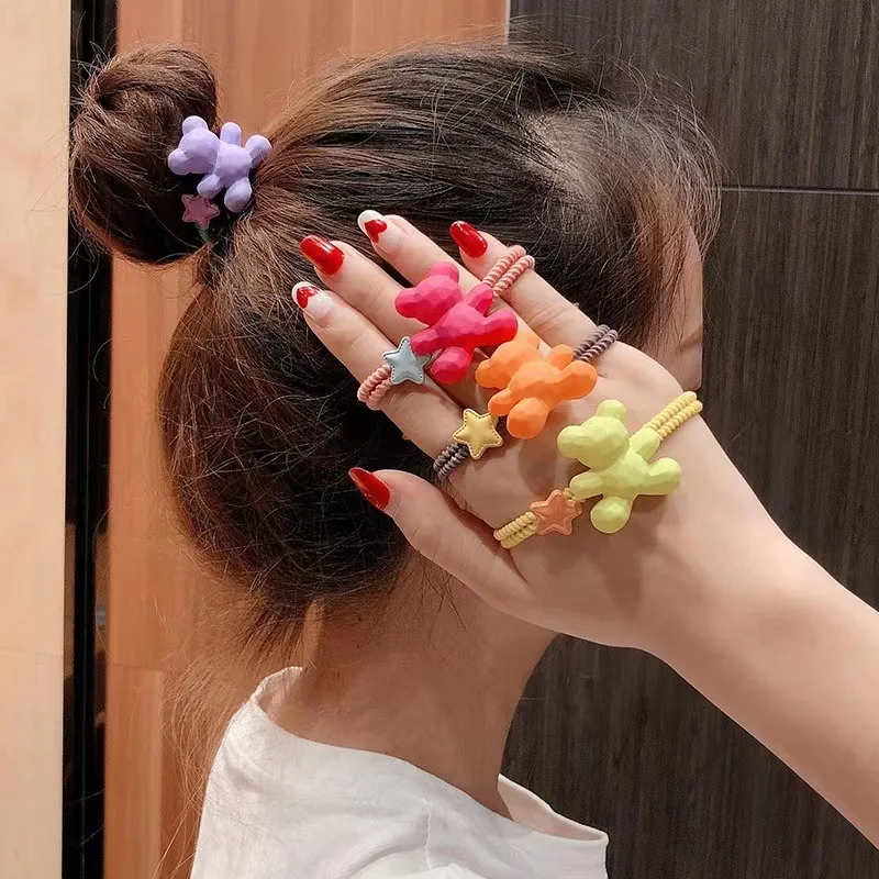 New arrival Korea Colorful Candy color bear star kinds elastic hair ties hair bobbles hair ropes