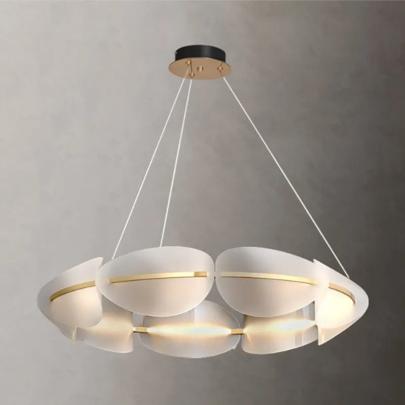 Modern Living Room Chandelier Bedroom Ring Home Luxury Minimalist Nordic Pendant Light Restaurant Petals Ceiling Lamp