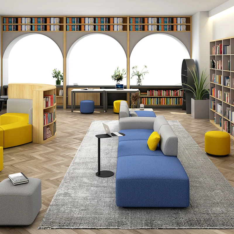 Office Mall modular modern Reception elegant sectional sofa set furniture combination office sofa set with coffee table