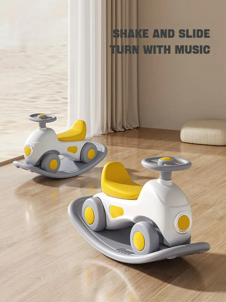 2024 New children animal seat with backrest horse riding rocking horse toy for kids