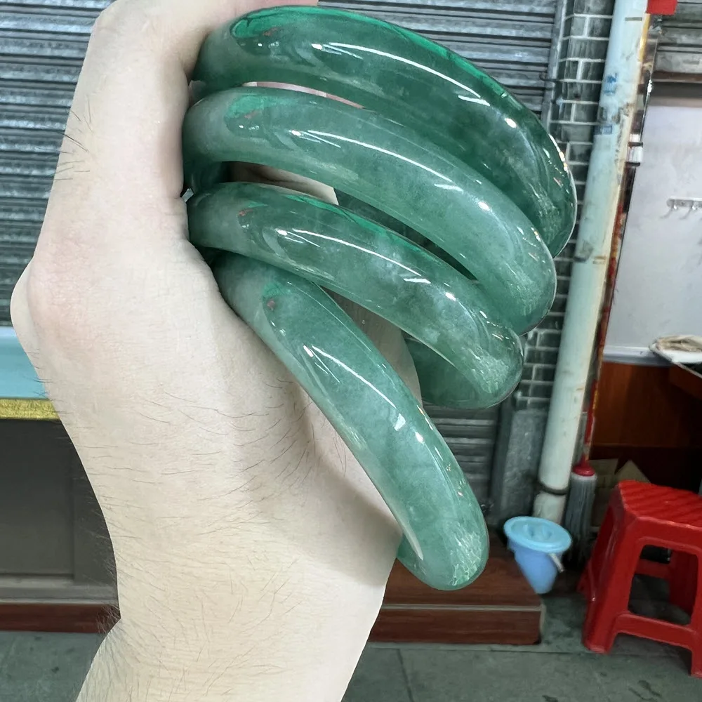 Wholesale 56~60mm Natural Myanmar Dark Water Blue Color Jade Jadeite Jade Adult Bangle Charm Bangles For Women